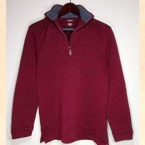 Marc Edwards Burgundy Heather Retro Pullover Motion Plus Quarter Zip Sweater